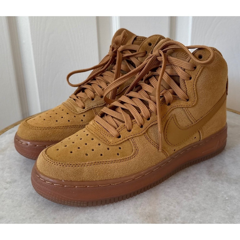 Nike Air Force 1 High WB Wheat Flax Gum, Boys Size 5Y Sneakers